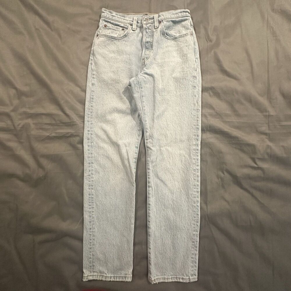 Levi's 501 Jeans Women's 26x30 Button Fly Skinny Denim Light Wash Festival